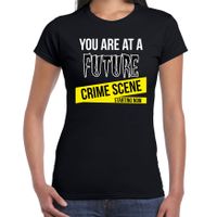 Future crime scene halloween verkleed t-shirt zwart voor dames