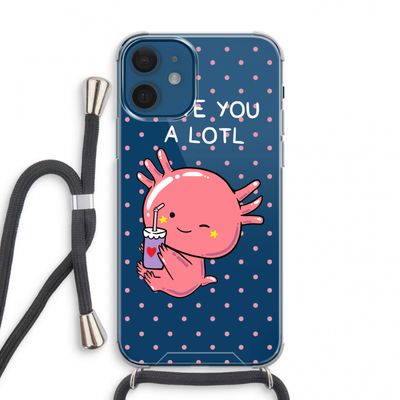 Love You A Lotl: iPhone 12 mini Transparant Hoesje met koord