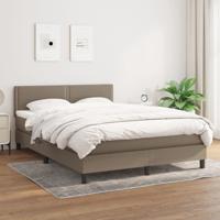 Boxspring met matras stof taupe 140x200 cm