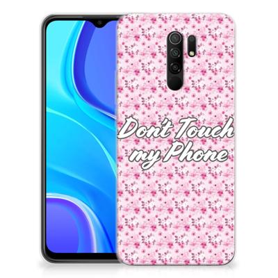 Xiaomi Redmi 9 Silicone-hoesje Flowers Pink DTMP Xiaomi Redmi 9 Silicone-hoesje Flowers Pink DTMP