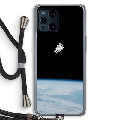 Alone in Space: Oppo Find X3 Transparant Hoesje met koord