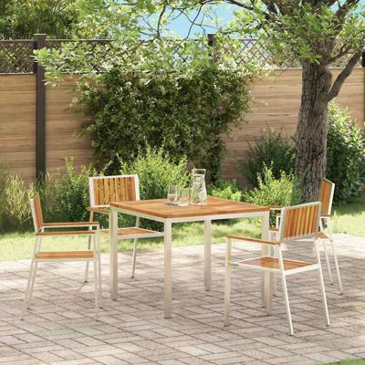 Tuinstoel 4 pcs Bruin 56 x 54.5 x 87cm Massief acaciahout