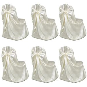 VidaXL Bruiloft stoelhoes crème (6 stuks)
