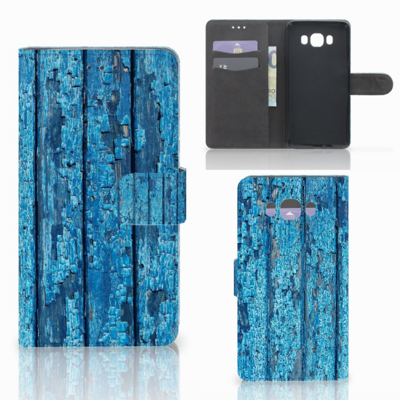 Samsung Galaxy J7 2016 | Book Style Case | Wood Blue