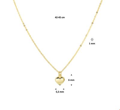 TFT Collier Geelgoud Hart 1,0 mm x 42-45 cm