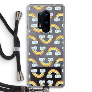 Regenboog: OnePlus 8 Pro Transparant Hoesje met koord