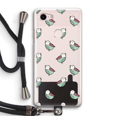 Vogeltjes: Pixel 3 Transparant Hoesje met koord