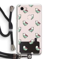 Vogeltjes: Pixel 3 Transparant Hoesje met koord