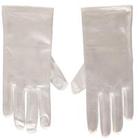 Carnaval verkleed gala handschoenen - kort - wit satijn - one size - Dames