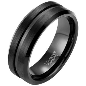 Heren ring Wolfraam Zwart 8mm-18mm