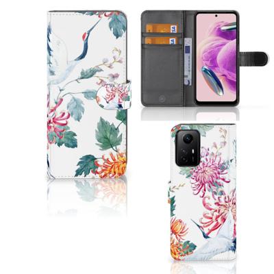 Xiaomi Redmi Note 12S | Telefoonhoesje | Met pasjeshouder | Bird Flowers