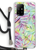 Tropical Palms Blue: Oppo A94 5G Transparant Hoesje met koord