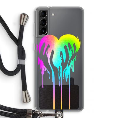 Hold My Heart: Samsung Galaxy S21 Plus Transparant Hoesje met koord