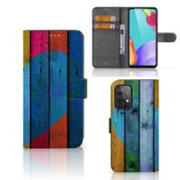 Samsung Galaxy A52 | Book Style Case | Wood Heart - Cadeau voor je Vriend