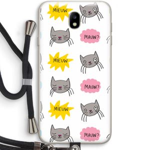 Meow: Samsung Galaxy J7 (2017) Transparant Hoesje met koord