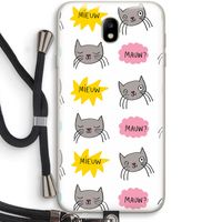 Meow: Samsung Galaxy J7 (2017) Transparant Hoesje met koord