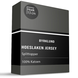 Splittopper Hoeslaken - Jersey Stretch - Antraciet - 180x200 cm - Antraciet - Byrklund - Dekbed-Discounter.nl