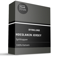 Splittopper Hoeslaken - Jersey Stretch - Antraciet - 180x200 cm - Antraciet - Byrklund - Dekbed-Discounter.nl