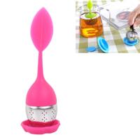 RVS blad vorm siliconen theezakje thee Strainers (Rose rood) RVS blad vorm siliconen theezakje thee Strainers (Rose rood)