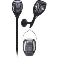 Set van 2x stuks solar tuinlamp/fakkel 3 in 1 met vlameffect op zonne-energie 78 cm