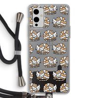 Slapende poes: OnePlus 9 Transparant Hoesje met koord