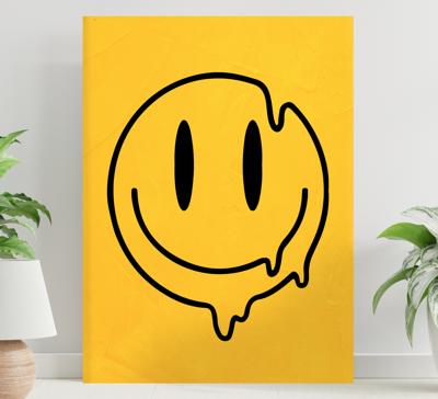 Canvas schilderij kunst Vloeibare smiley icoon