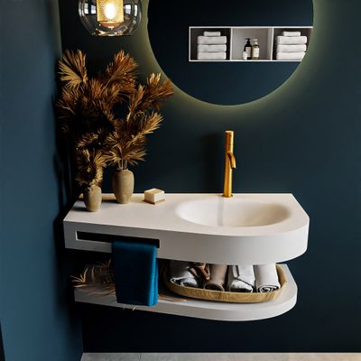 MONDIAZ RIVA 100cm Wastafel met planchet kleur Talc. Wastafel DULCET rechts 1 kraangaten kleur Talc. MONDIAZ RIVA 100cm Wastafel met planchet kleur Talc. Wastafel DULCET rechts 1 kraangaten kleur Talc.