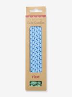 Set van 10 lange verjaardagskaarsen STARS PRINT BLUE RICE blauw