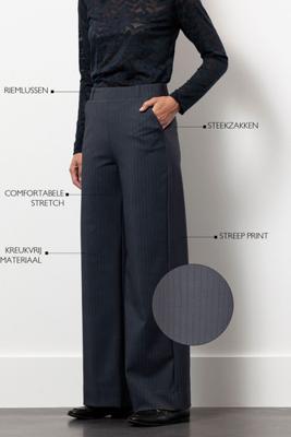 Lexie bnd pinstripe trousers - antraciet/dark blue - 13386 Lexie bnd pinstripe trousers - antraciet/dark blue - 13386