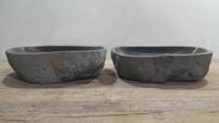 Rivierstenen waskommen set RL250335AB, 57x35x15 cm