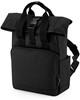 Atlantis BG118S Recycled Mini Twin Handle Roll-Top Backpack - Black - 23 x 32 x 11 cm