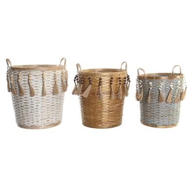 Mandenset DKD Home Decor Multicolour Bamboe Boho 49 x 45 x 54 cm