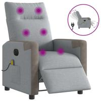 Massagestoel elektrisch verstelbaar stof lichtgrijs