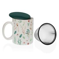 Kop met theefilter Versa Sansa Porselein Keramiek