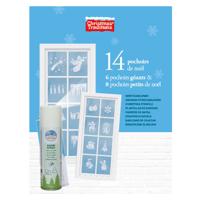Kerst sfeer raamsjablonen met spuitsneeuw - Mix van 14x stuks - 39 x 29 cm - raamdecoratie