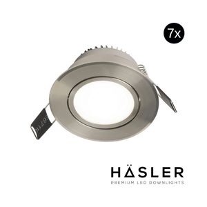 Inbouwspot Häsler Tordera Incl. Fase Aansnijding Dimbaar 8 cm 4 Watt Helder Wit RVS Set 7x