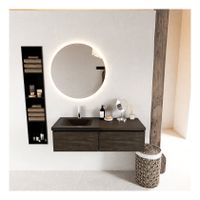 Mondiaz Bukla 120cm badmeubel met module 60 kleur dark brown met 2 lades en wastafel links 1 kraangat kleur urban