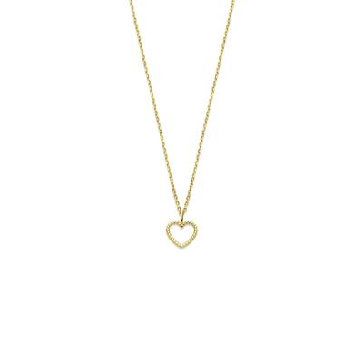 14k Geelgouden Collier met Hart Hanger - Verstelbaar 40-44 cm