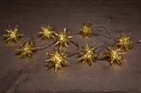 10Pcs Gold 3D Star 6,5 cm 10Led Warm White 1,5M - Anna's Collection