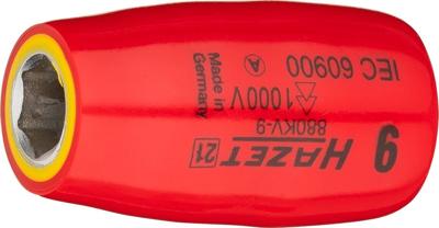 HAZET Dopsleutel · geïsoleerd 880KV-9 · 3/8 inch (10 mm) vierkant hol · Buiten-zeskant-tractieprofiel · SW 9 mm