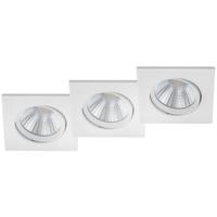 LED Inbouwspot Vierkant 3-pack - Dimbaar 5W Warm Wit 3000K - Mat Wit