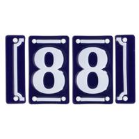 Best for Boots huisnummer 88 - met sierrand - Oudhollands - emaille - blauw/wit