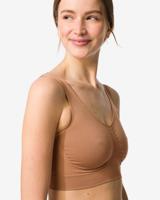 HEMA Niet voorgevormde top zonder beugel naadloos middenbruin (middenbruin)