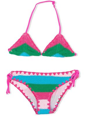 MC2 Saint Barth Kids bikini Holly à rayures - Rose