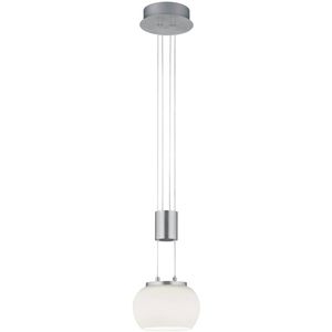 LED Hanglamp - Hangverlichting - Trion Maliba - 8W - 1-lichts - Warm Wit 3000K - Dimbaar - Rond - Mat Nikkel - Aluminium