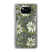 Wit bloemenpatroon: Xiaomi Poco X3 NFC Transparant Hoesje
