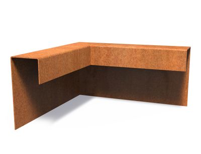 Cortenstaal overzetprofiel (6,4cm.) buitenhoek 30x30x15cm..