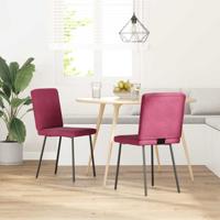 Eetkamerstoelen 2 st fluweel wijnrood