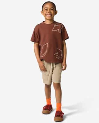 HEMA Kindershort regular fit mousseline lichtbruin (lichtbruin)