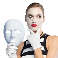 Verkleed gezichtsmasker Mime - wit - volwassenen - Carnaval/themafeest